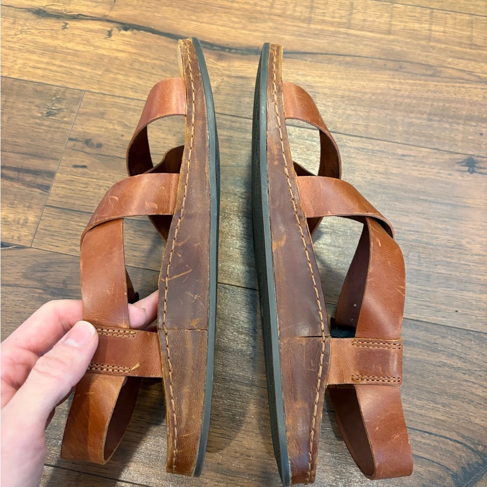 Chaco Sandals Womens 9 Wayfarer Strappy Brown Leather Buckled Open Toe Casual - Picture 6 of 7